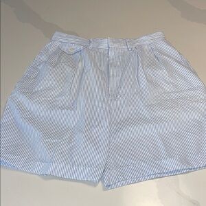 Charter Club Light Blue & White Striped Bermuda Shorts seersucker preppy 10